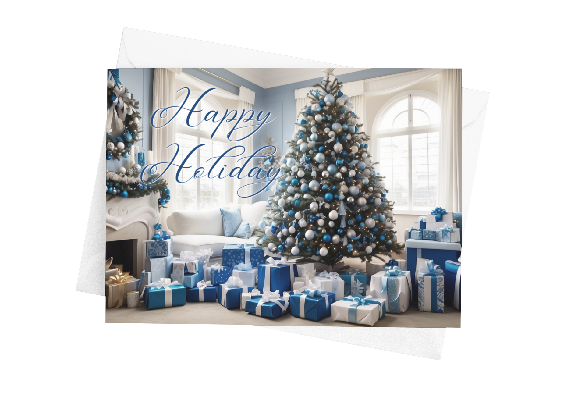 Blue & White Sisterhood Sparkles Greeting Cards