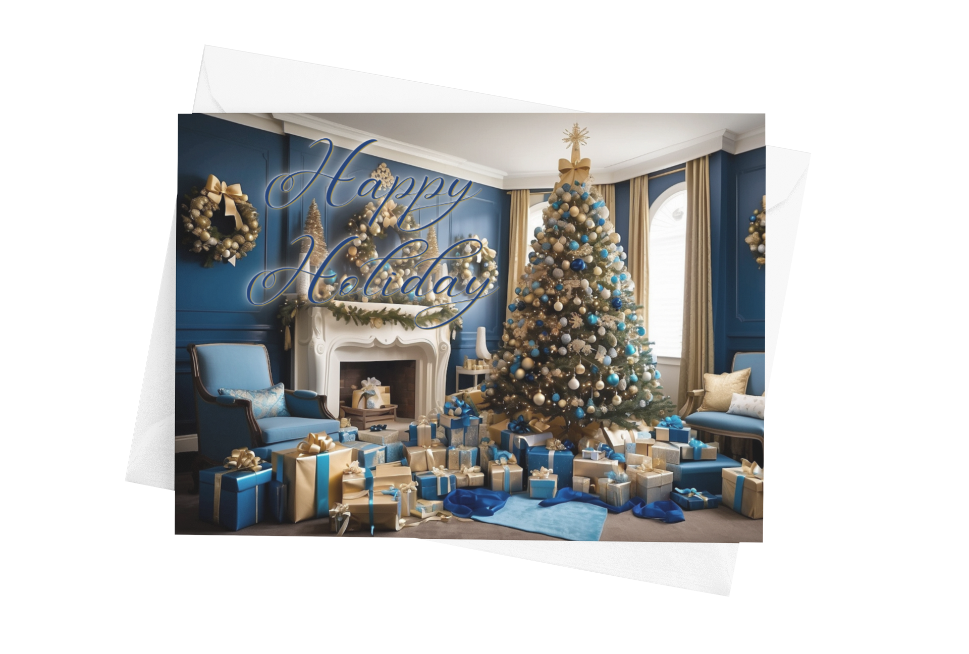 Blue & Gold Sisterhood Sparkles Greeting Cards