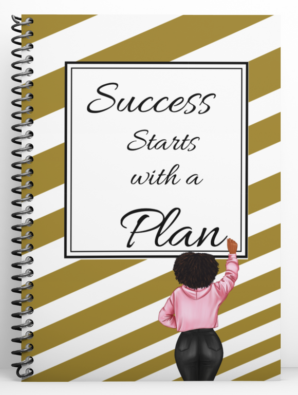 Success Starts with a Plan Gold Pink Journal